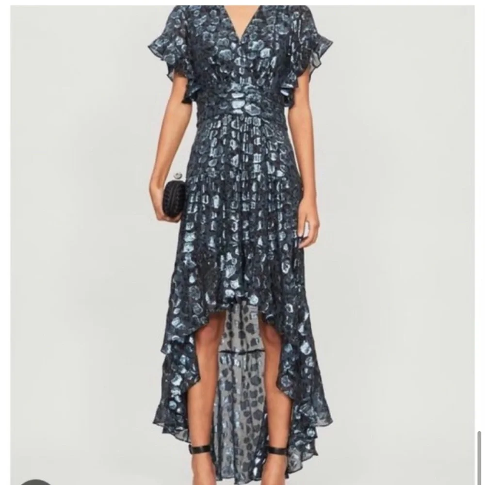 NWT BA&SH Grace Metallic Jacquard Dress Size Small - Picture 2 of 15